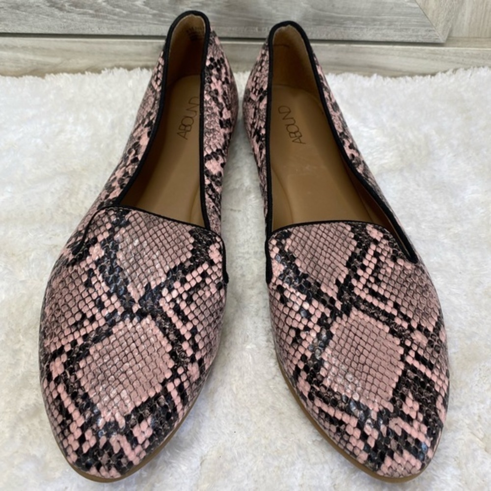 Abound Embossed Snakeskin Loafer Flats Pink 8